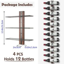 B4Life Wine Rack Wall Mounted, Wall Wine Rack For 12 Wine Bottles Wood Wine Racks For Wall, Wine Holder Wall Mounted Wine Bottle Racks For Kitchen,Dining Room,Bar -Amazon Store 51tGbweg7mL
