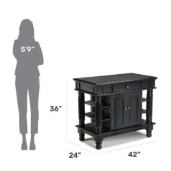 Homestyles Americana Black Kitchen Island With Open Shelving By Home Styles -Amazon Store 51tPQA5YITL