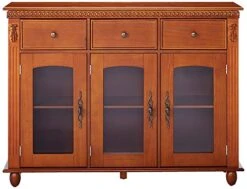 Kings Brand Furniture - Penrose Wood/Glass Sideboard Buffet Cabinet, Walnut 11 Kings Brand Furniture - Penrose Wood/Glass Sideboard Buffet Cabinet, Walnut -Amazon Store 51tSCiH3FjL
