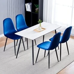 Btrpily 4 Set Of Dining Chairs, Metal Frame Dining Chair For Kitchen Room,Velvet Fabric Seat Chair For Living Room, Bedroom(Blue) 13 Btrpily 4 Set Of Dining Chairs, Metal Frame Dining Chair For Kitchen Room,Velvet Fabric Seat Chair For Living Room, Bedroom(Blue) -Amazon Store 51tX6jYuzjL