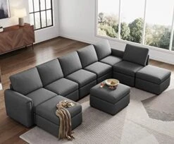 LINSY HOME Modular Sectional Sofa, U Shape Oversized Sofa Couch With Storage, Memory Foam, Modular Sectionals With Ottomans, 7 Seat Living Room Furniture Sofa Sets With Chaise, Blue -Amazon Store 51tXtB7ft7L. AC