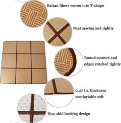 MYOYAY Large Japanese Tatami Mat 71x 71in Large Summer Breathable Sleeping Mat Foldable Rattan Floor Mat Non-Slip Memory Foam Stitching Carpet Crawling Mats Living Room Bedroom Playroom Yoga (Brown) -Amazon Store 51twSN1NxiL