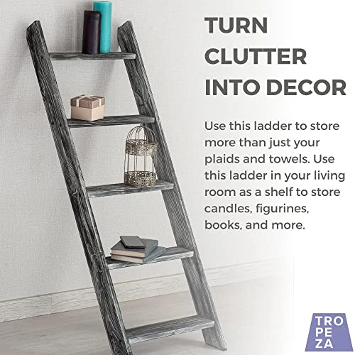 4.5 Ft Blanket Ladder Farmhouse – Home Decor Wooden Quilt Decorative Ladder 6 4.5 Ft Blanket Ladder Farmhouse – Home Decor Wooden Quilt Decorative Ladder - Image 4