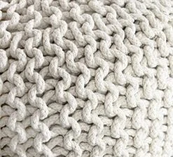 FRELISH DECOR Round Pouf Ottoman Hand Knitted 100% Cotton Pouf Foot Stool - Knitted Bean Bag - Floor Chair For Living Room Bedroom - Foot Rest For Couch (20 Diameter X 14 Height) - Natural -Amazon Store 51u9A6dYXrL