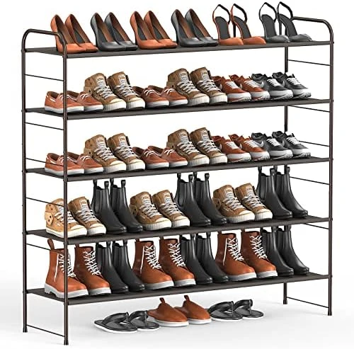 Coonoor 2-Tier Long Shoe Rack Storage For Wide Shoe Shelf Organizer,Black 10 Coonoor 2-Tier Long Shoe Rack Storage For Wide Shoe Shelf Organizer,Black - Image 8