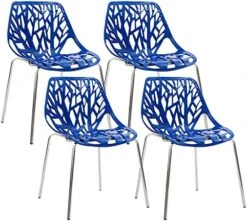 CangLong Modern Mid Century Plastic Shell Hollow Matal Legs Dining Chairs, 4 PCs Pack-Light, White 1 -Amazon Store 51uBnn2fCL. AC 1