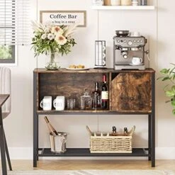 Bestier Coffee Bar With Storage Buffet Cabinet Kitchen Sideboard With Adjustable Shelves Console Table For Kitchen Dinning Room Living Room Hallway Entrance, Rustic Brown 11 Bestier Coffee Bar With Storage Buffet Cabinet Kitchen Sideboard With Adjustable Shelves Console Table For Kitchen Dinning Room Living Room Hallway Entrance, Rustic Brown -Amazon Store 51uKk4K 0nL. AC