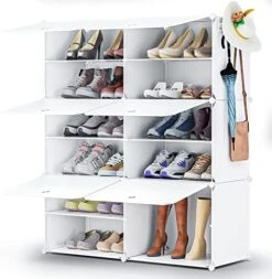 Shoe Rack Organizer,6 Tier Shoe Organizer For Closet, Stackable 24 Pair Covered Shoe Rack Shoe Shelves Shoe Storage Shoe Cabinet For Entryway Bedroom Hallway（White） -Amazon Store 51uLSA9QhdL. AC
