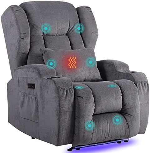 SAMERY Electric Power Recline Chair Loveseat RV Sofa With Console + Single Massage Recliner Chairs, Double Recliner 2-Seater RV Couch Home Theater Seating With USB Charging/Lighting/Cup Holders 11 SAMERY Electric Power Recline Chair Loveseat RV Sofa With Console + Single Massage Recliner Chairs, Double Recliner 2-Seater RV Couch Home Theater Seating With USB Charging/Lighting/Cup Holders - Image 9