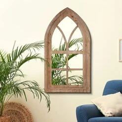 Glitzhome 40" H Cathedral Arched Windowpane Wall Mirror Window Frame, Black -Amazon Store 51ue S5FdOL. AC