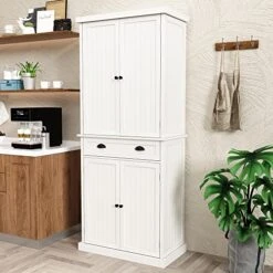 HLR Freestanding Kitchen Pantry Storage Cabinet With Adjustable Shelves, Black Pantry Cabinet For Kitchen, Living Room And Dining Room,White 16 HLR Freestanding Kitchen Pantry Storage Cabinet With Adjustable Shelves, Black Pantry Cabinet For Kitchen, Living Room And Dining Room,White -Amazon Store 51ugJDiSYLL