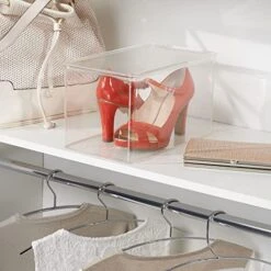 MDesign Stackable Plastic Closet Storage Container Bin Box With Hinge Lid For Organizing Shoes, Booties, Pumps, Sandals, Wedges, Flats, Heels - Lumiere Collection - 2 Pack - Clear 19 MDesign Stackable Plastic Closet Storage Container Bin Box With Hinge Lid For Organizing Shoes, Booties, Pumps, Sandals, Wedges, Flats, Heels - Lumiere Collection - 2 Pack - Clear -Amazon Store 51ujm38lMEL