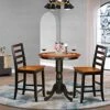East West Furniture EDFA3-BLK-W Dining Set, 3 Pieces, Black -Amazon Store 51vHxeZrtkL