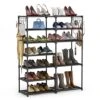 Tribesigns Shoe Rack Shoe Shelf Shoe Storage Organizer With Side Hooks For Entryway, 24-30 Pairs Metal Shoe Rack Taller Shoes Boots Organizer -Amazon Store 51vSkbKCDCL