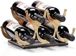Aayla Wine Holder Rack - Metal Gold Tabletop Wine Bottle Holders, Holds 5 Wine Bottles, Assembly Required, For Wine Lovers To Store The Wine Collection 12 Aayla Wine Holder Rack - Metal Gold Tabletop Wine Bottle Holders, Holds 5 Wine Bottles, Assembly Required, For Wine Lovers To Store The Wine Collection -Amazon Store 51vUPBhsvWL. AC