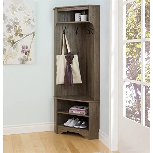 Pemberly Row Contemporary Corner Hall Tree In Drifted Gray 72" H X 30.5" W X 19" D 4 Pemberly Row Contemporary Corner Hall Tree In Drifted Gray 72" H X 30.5" W X 19" D - Image 2