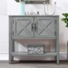 Rustic Wood 35" Buffet Sideboard Console Table With Bottom Shelf And 2-Door Cabinet,for Living Room Entryway Kitchen Dining Room (Antique Gray#T) 2 Rustic Wood 35" Buffet Sideboard Console Table With Bottom Shelf And 2-Door Cabinet,for Living Room Entryway Kitchen Dining Room (Antique Gray#T) -Amazon Store 51vcpwnvLTL
