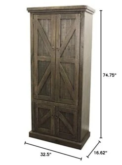 American Heartland MFG. Rustic Double Door Pantry, Rustic Driftwood -Amazon Store 51vgRi8DIYL
