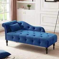KIVENJAJA Velvet Chaise Lounge Indoor, 60” Tufted Upholstered Lounge Chair With Pillow & Rolled Arm Nailhead Trim For Bedroom Living Room Office, Burgundy 19 KIVENJAJA Velvet Chaise Lounge Indoor, 60” Tufted Upholstered Lounge Chair With Pillow & Rolled Arm Nailhead Trim For Bedroom Living Room Office, Burgundy -Amazon Store 51w6lA FdAL. AC