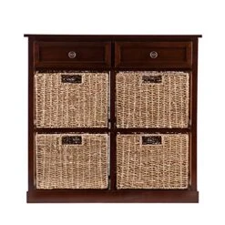 SEI Furniture Kenton Storage, 4-Basket Chest, Brown