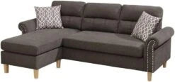 Poundex 2 Piece Reversible Sectional, Slate -Amazon Store 51wEmXzcBcL. AC