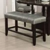 Poundex Tufted High Bench, Silver -Amazon Store 51wGyIp2UOL