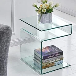 Glass Nightstand,Side Table,S-Shaped End Table For Living Room,Bedside Table For Bedroom -Amazon Store 51wI4ie6UEL