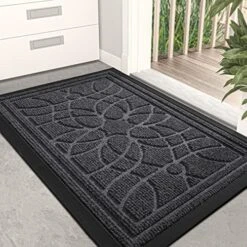 DEXI Front Door Mat, Welcome Mat Heavy Duty Durable Low Profile Outside Doormat For Entryway, Patio, Garage, High Traffic Areas, 17"X29", Grey -Amazon Store 51wSxc6V2XL. AC
