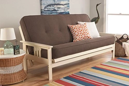 Jerry Sales Mattress And Frame Set ONLY Wooden Futon Monterey Arms Style Sofa Bed Couch Innerspring Mattress Cover Choices Buy Futons (Barbados Frame - Charcoal Linen Fabric) 4 Jerry Sales Mattress And Frame Set ONLY Wooden Futon Monterey Arms Style Sofa Bed Couch Innerspring Mattress Cover Choices Buy Futons (Barbados Frame - Charcoal Linen Fabric) - Image 2