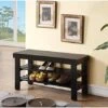 Black Finish Solid Wood Storage Shoe Bench Shelf By EHomeProducts -Amazon Store 51wViDa jL. AC