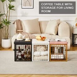 Mxfurhawa Iron Mesh Storage Ottoman, 55L Multipurpose Ottoman With Storage For Bedroom And Livingroom, Faux Leather Black Footrest With Foam Padded Seat, Support 350lbs 13 Mxfurhawa Iron Mesh Storage Ottoman, 55L Multipurpose Ottoman With Storage For Bedroom And Livingroom, Faux Leather Black Footrest With Foam Padded Seat, Support 350lbs -Amazon Store 51wX84AQ9hL