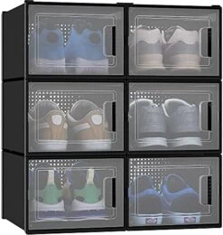 YITAHOME XL Shoe Storage Box, Set Of 12 Shoe Storage Lightweight Plastic Organizers Stackable Shoe Storage Box Rack Containers Drawers - White/X-Large Size -Amazon Store 51wXVMVBNAL. AC