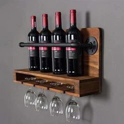 KINMADE Industrial Wine Racks Wall Mounted With Stem Glass Holder,Metal Hanging Wine Holder Wine Accessories -Amazon Store 51wb9QNjMnL. AC