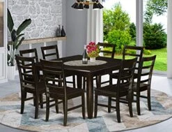 East West Furniture PARF9-CAP-W, Wood Seat