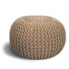 ELYFLAIR® Pouf Ottoman Hand Knitted – Elegant And Simple Knitted Pouf – Multipurpose Handmade Pouf Ottoman For Bedroom, Living Room – Comfortable Cotton Ottoman Foot Rest (Beige, 17,7⌀ Inches) 1 ELYFLAIR® Pouf Ottoman Hand Knitted – Elegant And Simple Knitted Pouf – Multipurpose Handmade Pouf Ottoman For Bedroom, Living Room – Comfortable Cotton Ottoman Foot Rest (Beige, 17,7⌀ Inches) -Amazon Store 51wk1gqbQpL