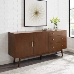 Walker Edison Mid-Century Modern Wood Kitchen Buffet Sideboard Entryway Serving Storage Cabinet Doors-Dining Room Console, 70 Inch, Acorn -Amazon Store 51wmxZJ0ieL. AC