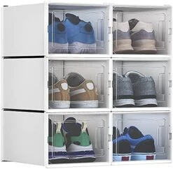 YITAHOME XL Shoe Storage Box, Set Of 12 Shoe Storage Lightweight Plastic Organizers Stackable Shoe Storage Box Rack Containers Drawers - White/X-Large Size -Amazon Store 51wylLE3tgL. AC