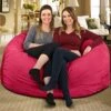 ULTIMATE SACK 5000 (5 Ft.) Bean Bag Chair: Giant Foam-Filled Furniture - Machine Washable Covers, Durable Inner Liner, 100% Virgin Foam. Comfy Bean Bag Chair. (Pink, Fur) -Amazon Store 51wzRkmOADL