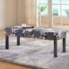 US Pride Furniture Fabric Upholstered Decorative Bench, Blue