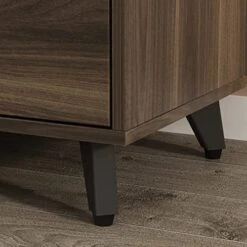 AIEGLE Large Kitchen Hutch Storage Cabinet, Pantry Cabinets With Hutch, Freestanding Cupboard With 4 Doors, 4 Drawers & Microwave Shelf, Kitchen Storage Buffet, Dark Walnut (63" W X 15.7" D X 74.8" H) -Amazon Store 51x12z5PgYL