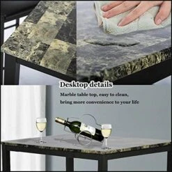 Dining Table For 2, 3 Piece Counter Height Kitchen Table With 2 Chairs, Faux Marble Tabletop Modern Dining Room Table Set Home Furniture For Small Space -Amazon Store 51x4oOGCWnL