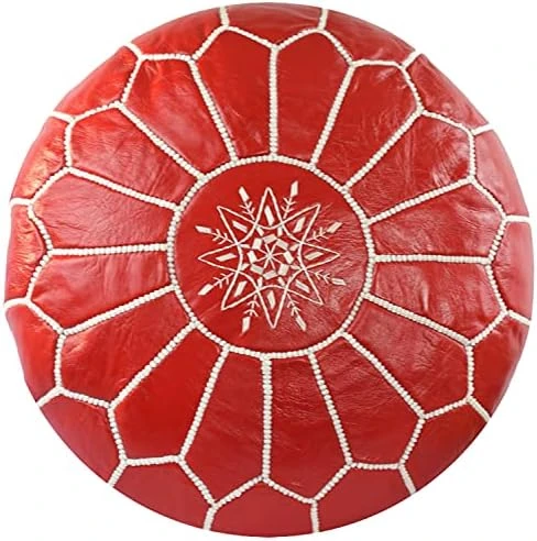 KRAFTIZAN Moroccan Leather Pouf Ottoman Foot Rest – Handmade Ottoman Leather Pouf – Genuine Leather Boho Round Ottoman Pouf Crafted By Moroccan Artisans – 21 X 13 Inch (Tan Brown, Unstuffed) 8 KRAFTIZAN Moroccan Leather Pouf Ottoman Foot Rest – Handmade Ottoman Leather Pouf – Genuine Leather Boho Round Ottoman Pouf Crafted By Moroccan Artisans – 21 X 13 Inch (Tan Brown, Unstuffed) - Image 6