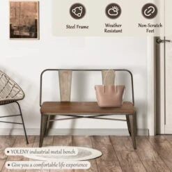 YOLENY Dining Bench, Entryway Bench With Back, Farmhouse Metal Dining Bench, Industrial Mid-Century 3 Person Rustic Spindle Bench, With Wood Seat, Removable Backrest, 42in, Bronze 13 YOLENY Dining Bench, Entryway Bench With Back, Farmhouse Metal Dining Bench, Industrial Mid-Century 3 Person Rustic Spindle Bench, With Wood Seat, Removable Backrest, 42in, Bronze -Amazon Store 51xD19GHoUL