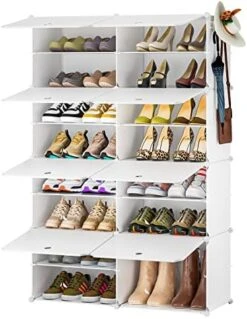Shoe Rack Organizer,6 Tier Shoe Organizer For Closet, Stackable 24 Pair Covered Shoe Rack Shoe Shelves Shoe Storage Shoe Cabinet For Entryway Bedroom Hallway（White） -Amazon Store 51xIt4vOUML. AC