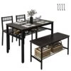 Bigbiglife Dining Table Set For 4, Modern Kitchen Table And 2 Chairs With 1 Bench, Wood Dining Room Set With 2 Storage Racks And 4 S-Hooks For Small Space Home Kitchen, Dark Grey 1 Bigbiglife Dining Table Set For 4, Modern Kitchen Table And 2 Chairs With 1 Bench, Wood Dining Room Set With 2 Storage Racks And 4 S-Hooks For Small Space Home Kitchen, Dark Grey -Amazon Store 51xie5Vr5fL