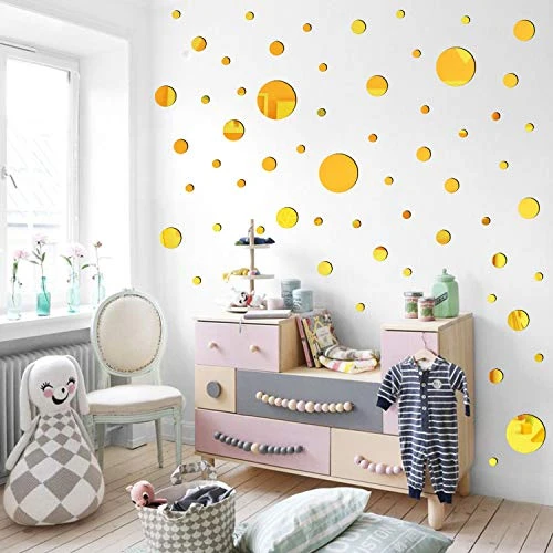 E EVENLIM 60 Pieces Gold Acrylic Round Circle Plastic Mirror DIY Wall Stickers Tiles Self Adhesive Decor For Living Dining Room Bedroom Bathroom Office Hallway House Mirrors Wall Decals Decorations… 5 E EVENLIM 60 Pieces Gold Acrylic Round Circle Plastic Mirror DIY Wall Stickers Tiles Self Adhesive Decor For Living Dining Room Bedroom Bathroom Office Hallway House Mirrors Wall Decals Decorations… - Image 3
