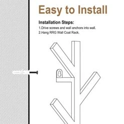 RRG Vertical Coat Rack Wall Mounted 16 Inch, Metal Vertical Hat Rack For Wall, Modern Wall Coat Tree For Hats, Jackets, Bags, Entryway Bedroom (Height 16") -Amazon Store 51xk5595M8L