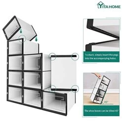 YITAHOME XL Shoe Storage Box, Set Of 12 Shoe Storage Organizers Stackable Shoe Storage Box Rack Containers Drawers - X-Large Size -Amazon Store 51y2wa39mbS
