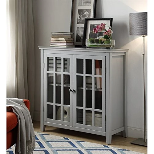 Riverbay Furniture Double Door Cabinet In Gray 4 Riverbay Furniture Double Door Cabinet In Gray - Image 2