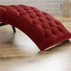 Christopher Knight Home Garret Tufted Velvet Chaise Lounge, Garnet / Dark Brown -Amazon Store 51yQ2iNfv3L